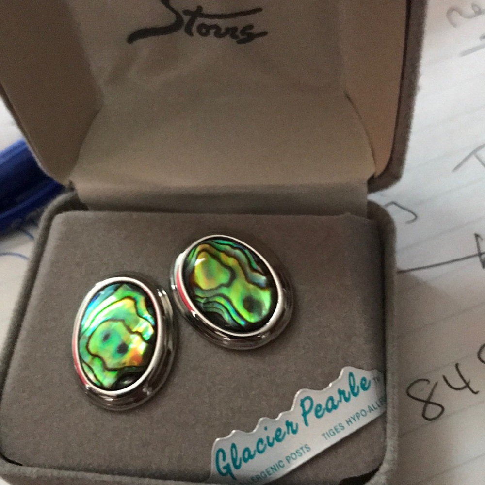 Glacier Pearls /Abalone earrings